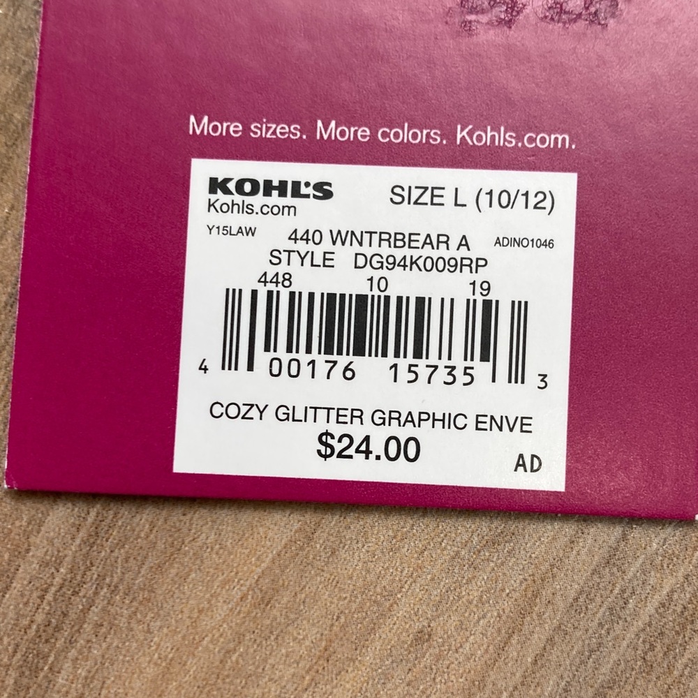 3/$12 polar bear cozy glitter graphic top w sequin casual long sleeve L 10/12 - Picture 13 of 17